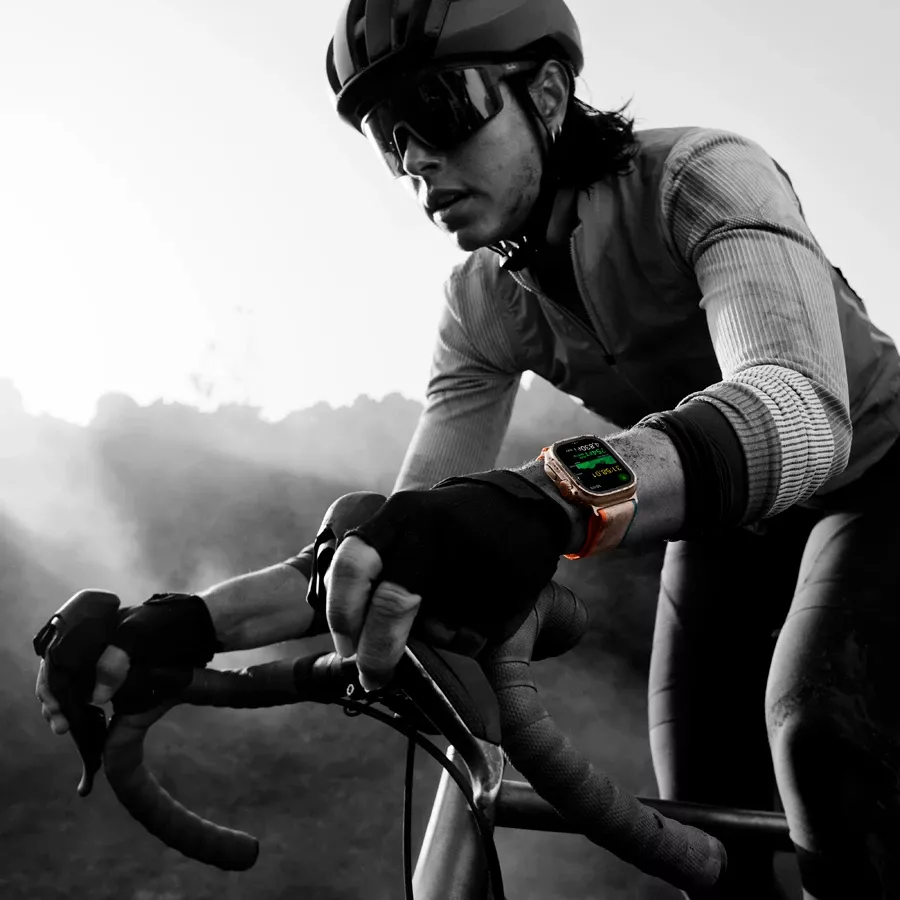 Apple Watch Ultra Series 2 GPS + Cellular  Orange Ocean Band, 49мм, Natural — Изображение №5