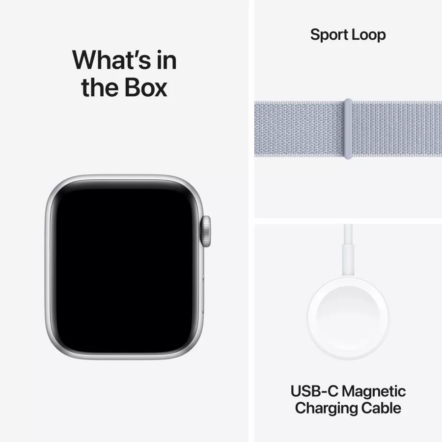 Apple Watch SE GPS Gen.2 (2024), 40mm, Silver, Blue Cloud Sport Loop — Image №7
