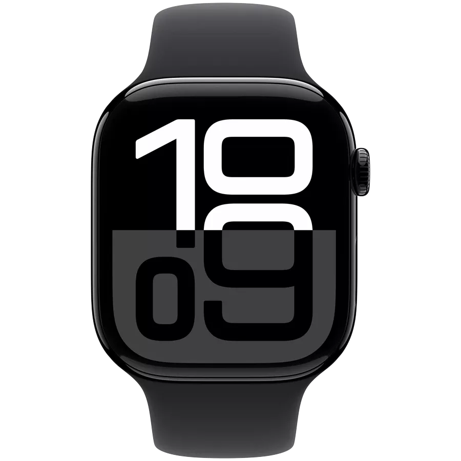 Apple Watch Series 10 GPS, 42мм, Оникс, Cпортивный ремешок чёрного цвета, M/L — Изображение №2