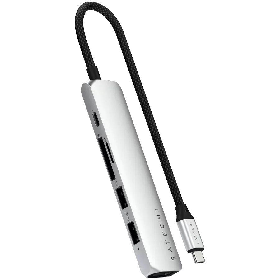 SATECHI  Slim 6 Multiport  Многопортовый адаптер  Серебристый — Изображение №1