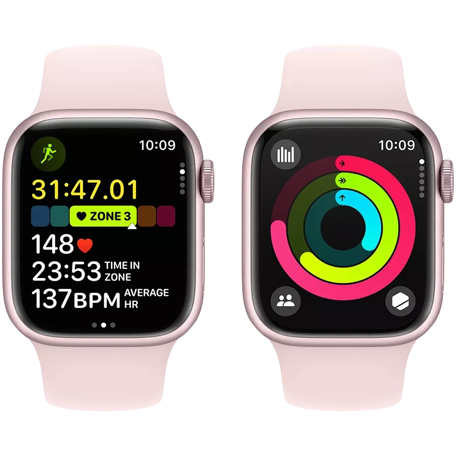 Apple Watch Series 9 GPS  Light Pink Sport Band, S/M, 41mm, Pink — Image №8
