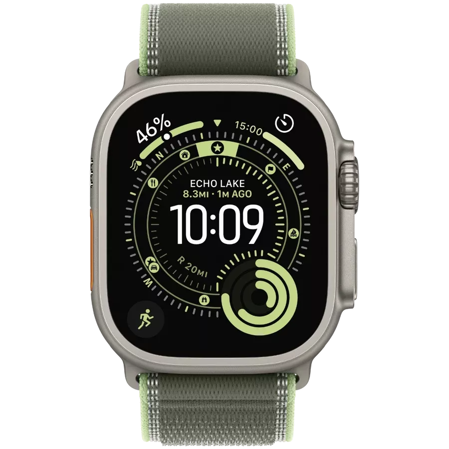 Apple 49mm Trail Loop - M/L Band Trail Loop - Natural Titanium Finish Green/Neon for Apple Watch 44/45/46/49 mm — Image №4