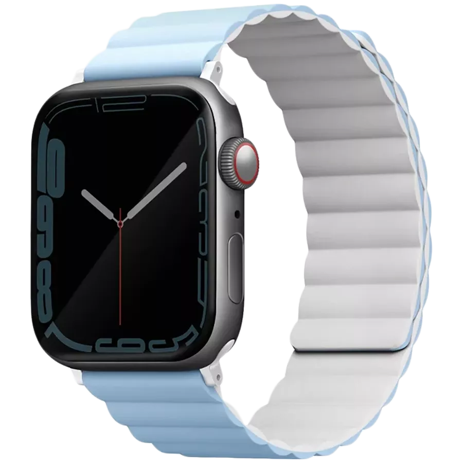 Бау UNIQ Revix reversible Magnetic Strap for Apple Watch 49/45/44/42 White/Arctic Blue — image №1