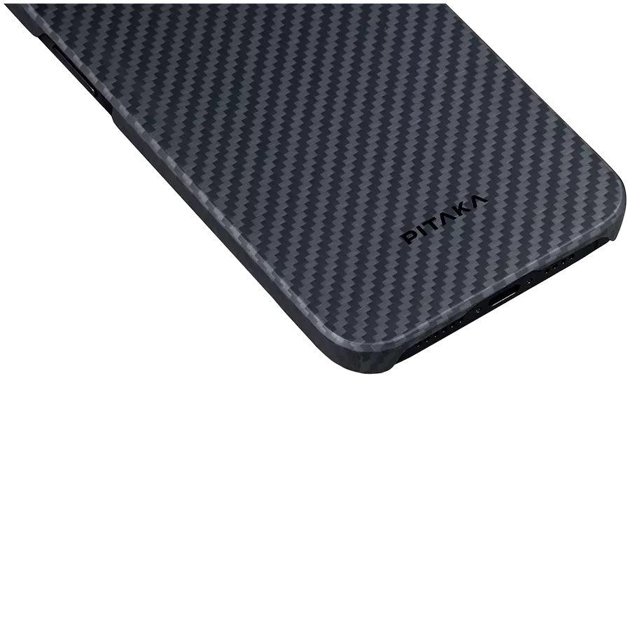 Чехол PITAKA MagEZ Case 4 Twill 1500D for iPhone 15 Pro - Black/Grey (KI1501P) — Изображение №4
