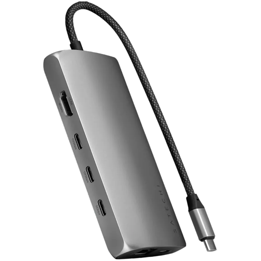 SATECHI  Многопортовый адаптер USB-C Multiport Adapter 8K with Ethernet V3 Space Gray — image №1