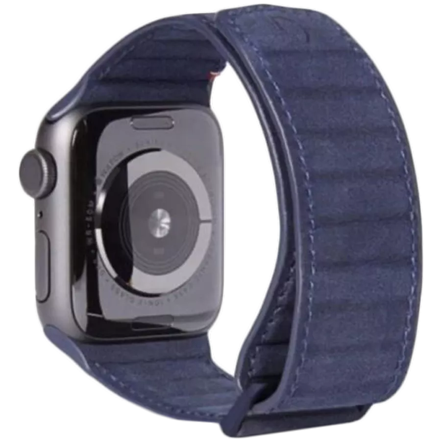 Band DECODED 40mm Leather Magnetc Traction Strap LEATHER MAGNETIC TRACTION STRAP Blue for Apple Watch 38/40 mm — Image №1