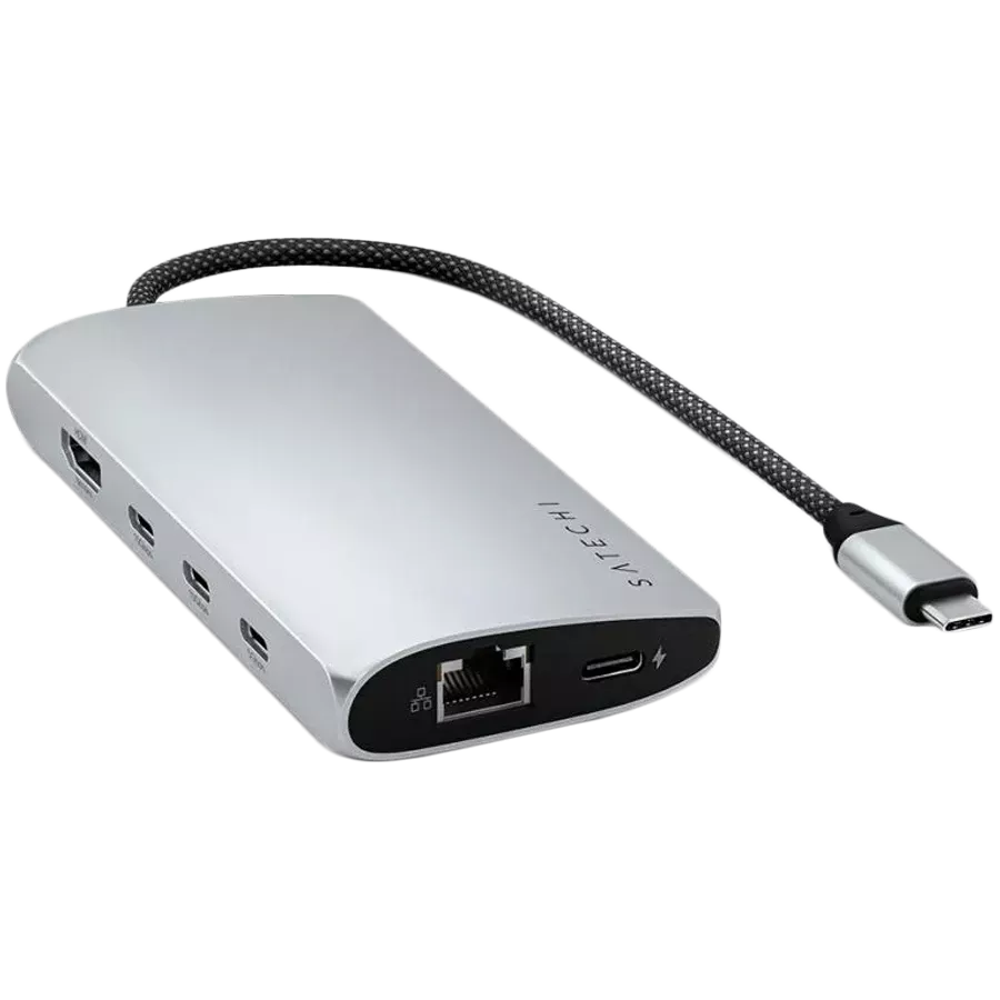 SATECHI  Multiport Adapter USB-C Multiport Adapter 8K with Ethernet V3 Ασημί — Εικών №2