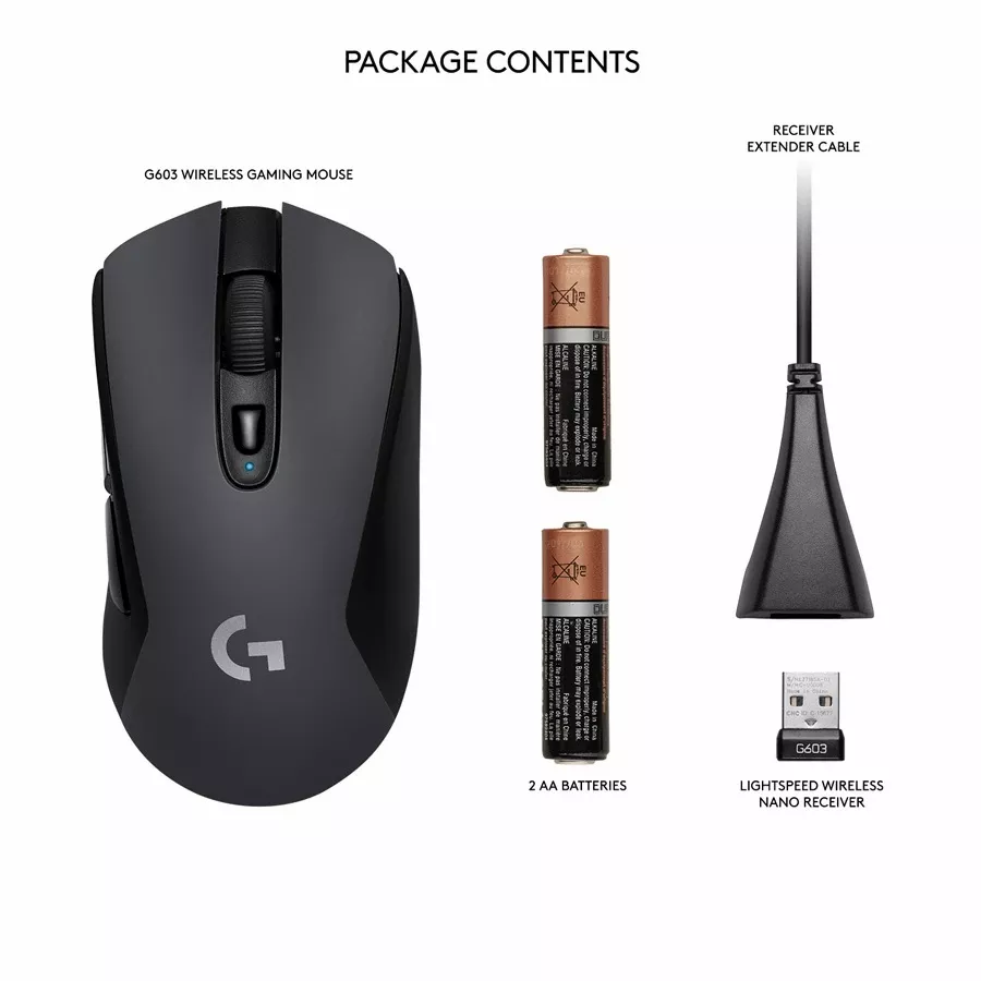 LOGITECH G603 Lightspeed Ποντίκι παιχνιδιού, Ασύρματο, Μαύρος — Εικών №6