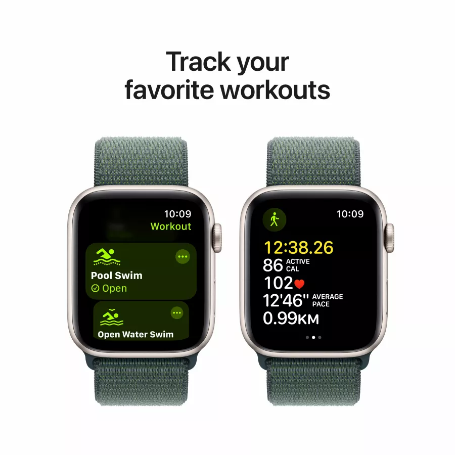 Apple Watch SE GPS Gen.2 (2024), 40mm, Starlight, Lake Green Sport Loop — Image №6
