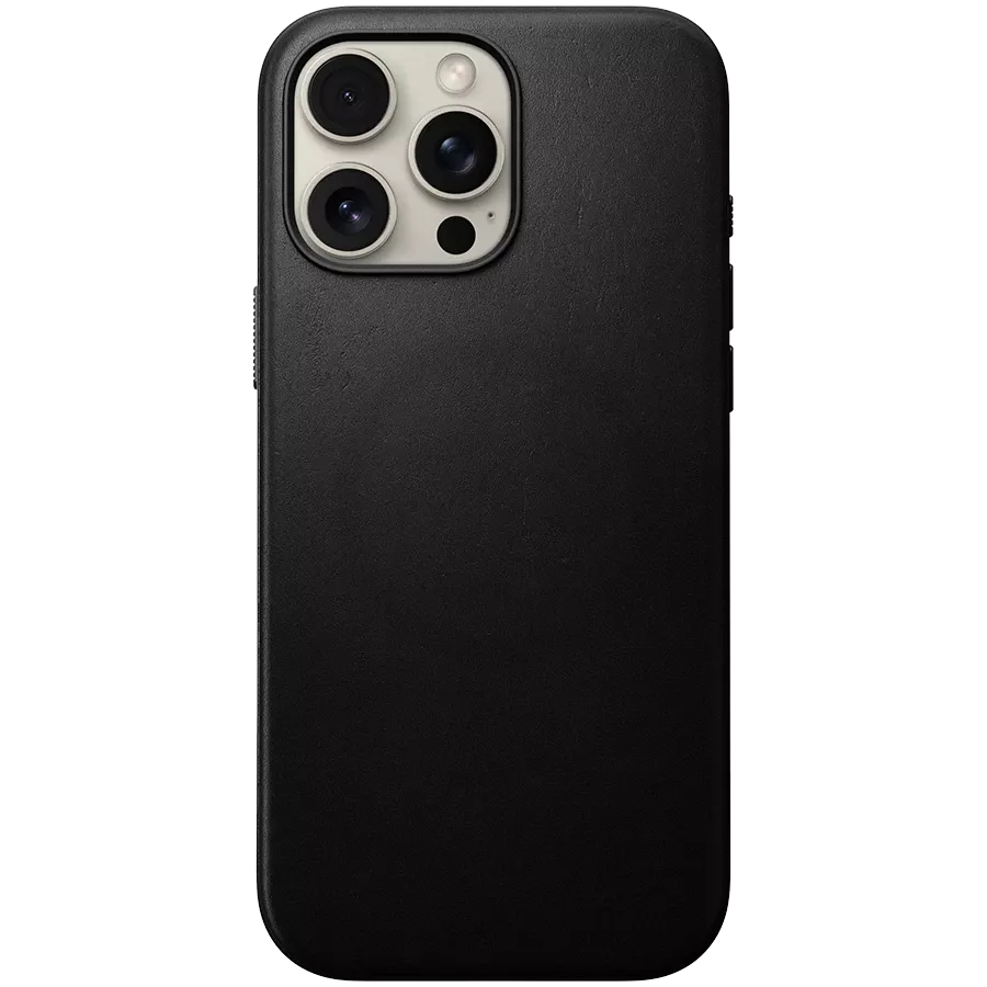 Чехол NOMAD Modern Leather с MagSafe Чёрный для iPhone 16 Pro Max — Изображение №1