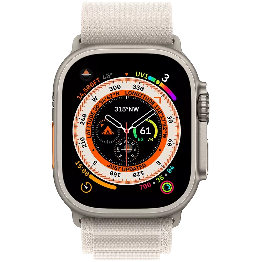 Apple Watch Ultra GPS + Cellular, 49χιλ., Natural, Starlight Alpine Loop, Large — Εικών №3