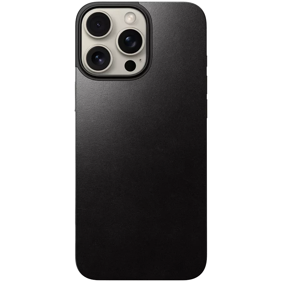 Чехол NOMAD Magnetic Leather с MagSafe Чёрный для iPhone 16 Pro Max — Изображение №1