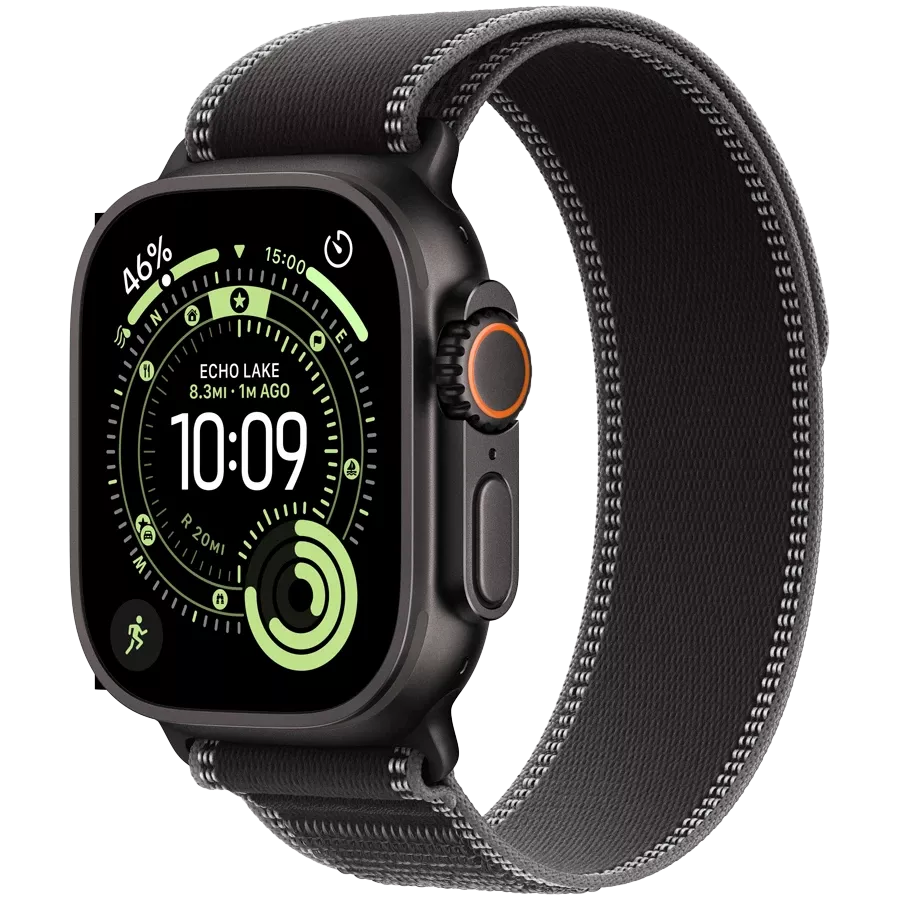 Apple Watch Ultra 3, 49мм, Чёрный, Black/Charcoal Trail Loop, M/L — Изображение №1