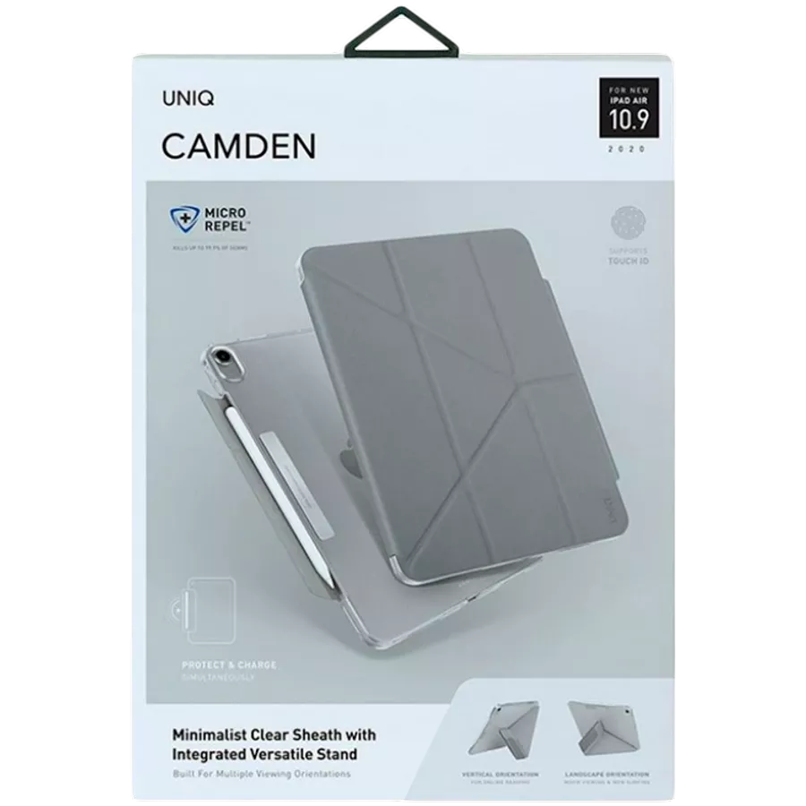 Чехол-книга UNIQ Camden  Серый для iPad Air (4-го поколения) — Изображение №4
