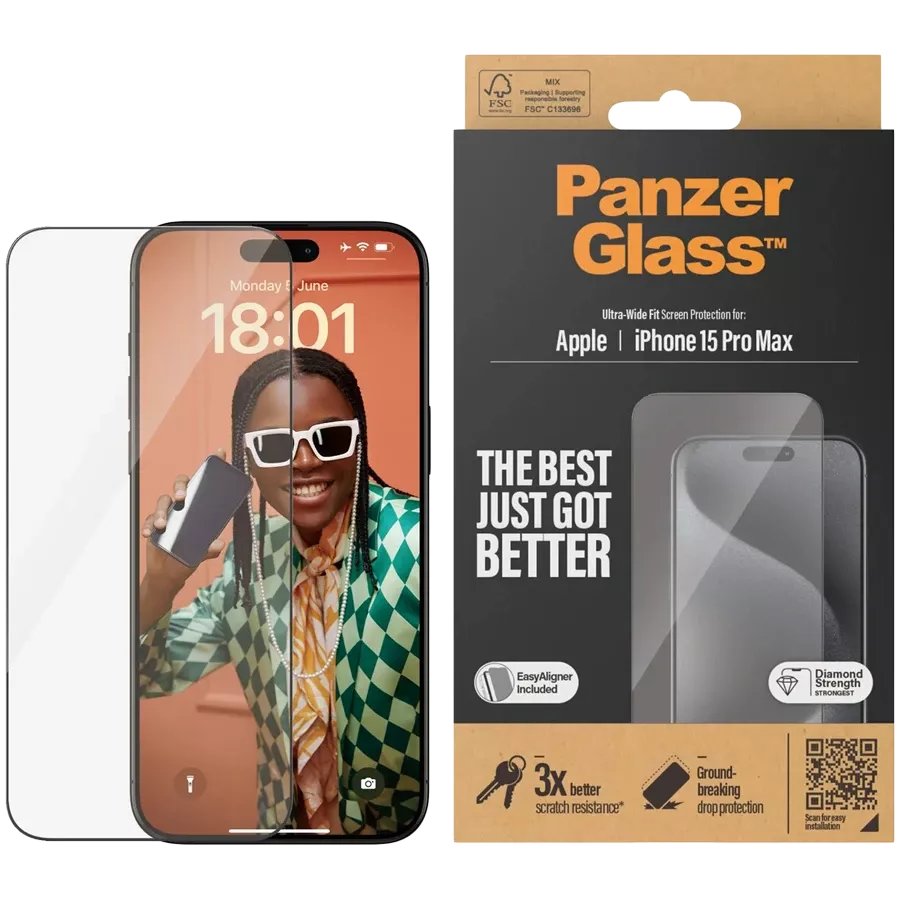 Захисне скло PanzerGlass для iPhone 15 Pro Max — Зображення №1