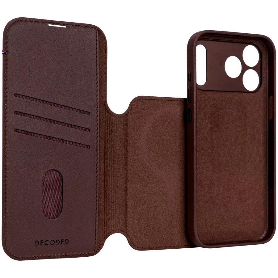 DECODED Wallet Leather Detachable Wallet with MagSafe, Chocolate Brown for iPhone 17 Pro Max — Image №5