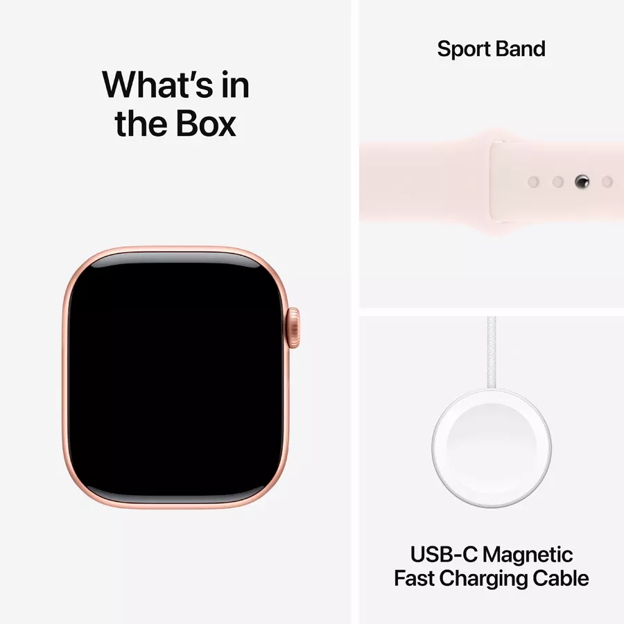 Apple Watch Series 10 GPS  Light Blush Sport Band, M/L, 42mm, Rose Gold — Image №10
