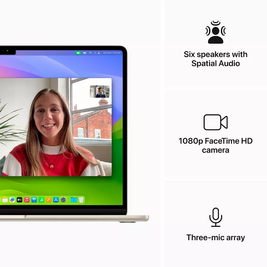 MacBook Air 15.3"  M3 (8C CPU/10C GPU), 8 GB, 256 GB, Starlight — Image №6