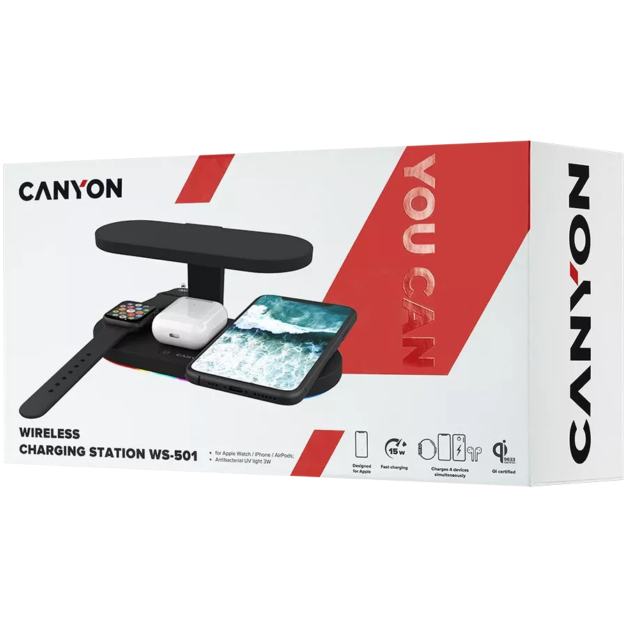 Індукційний зарядний пристрій CANYON WS-501, 15 Ват — Изображение №8