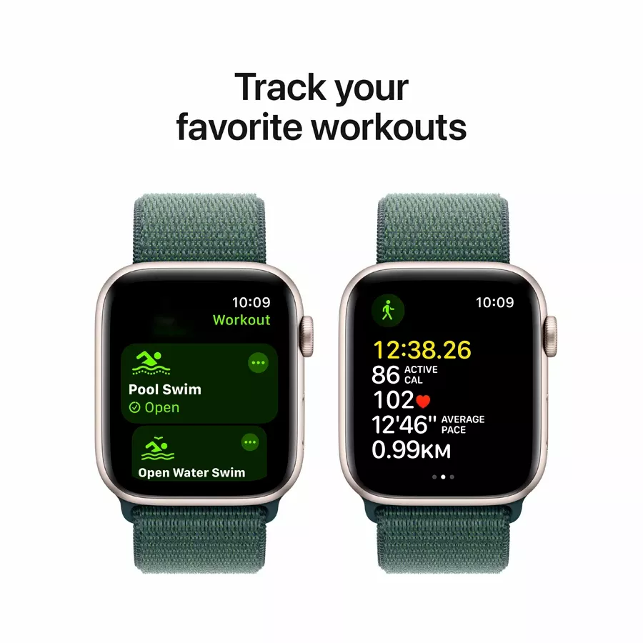 Apple Watch SE GPS Gen.2 (2024)  Lake Green Sport Loop, 40mm, Starlight — Image №6