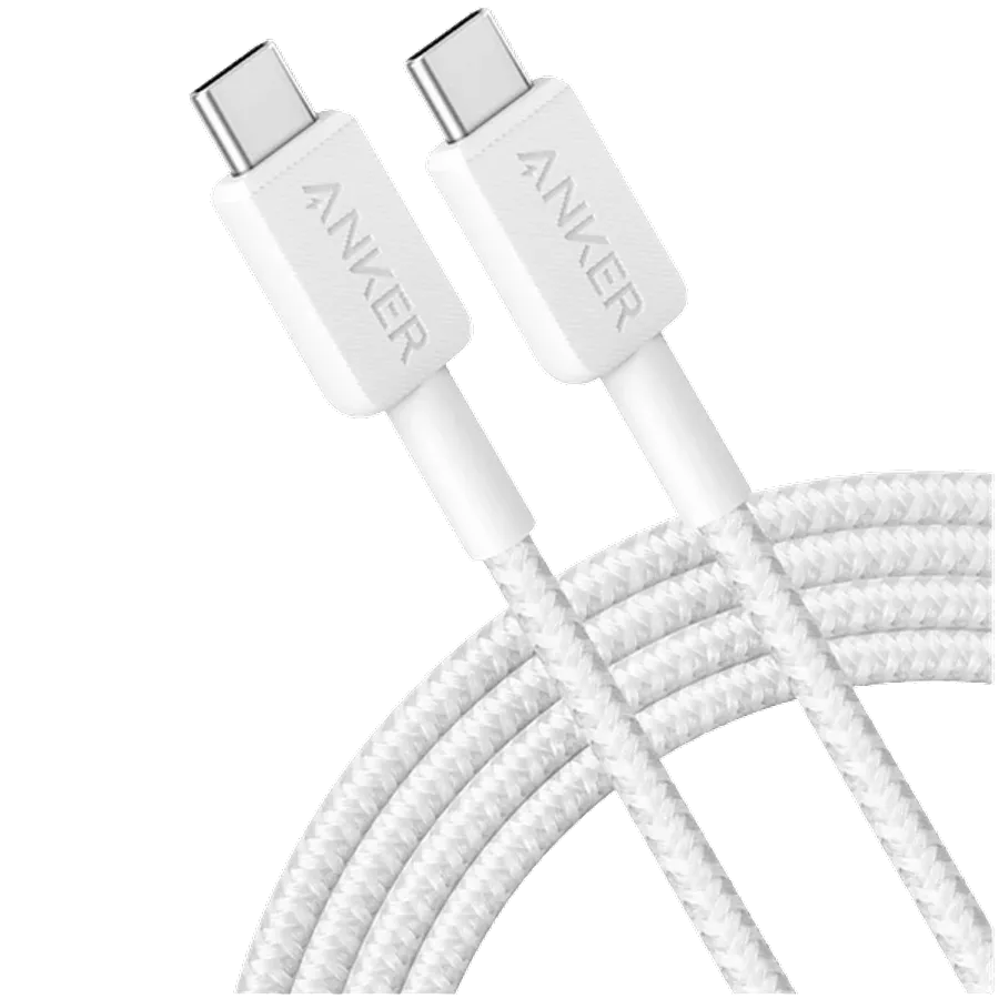 ANKER USB-C Cable, 1.8 m, Braided, White — Image №1