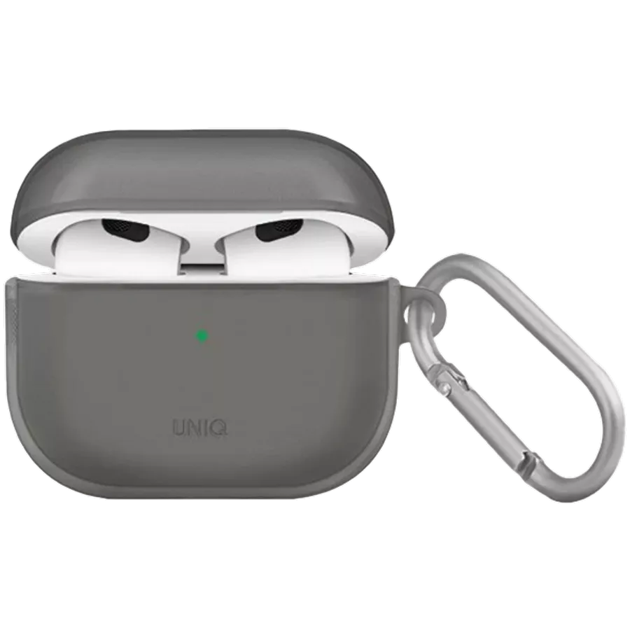 Чехол UNIQ Glase  Серый туман для AirPods (Gen3) — Изображение №1