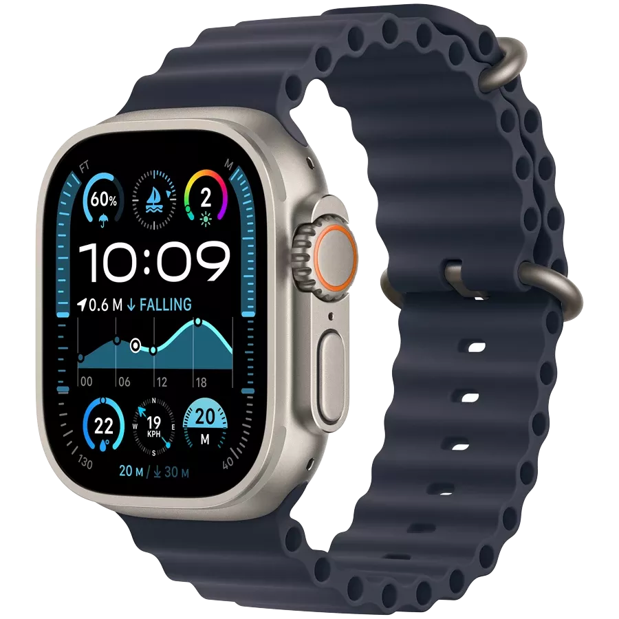 Apple Watch Ultra 2 2024, 49mm, Natural Titanium, Navy Ocean Band — Image №1