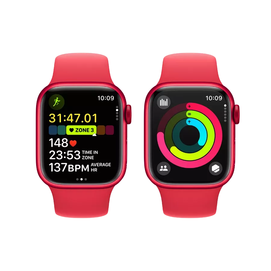 Apple Watch Series 9 GPS, 41мм, Спортивный ремешок PRODUCT(RED), M/L — image №8
