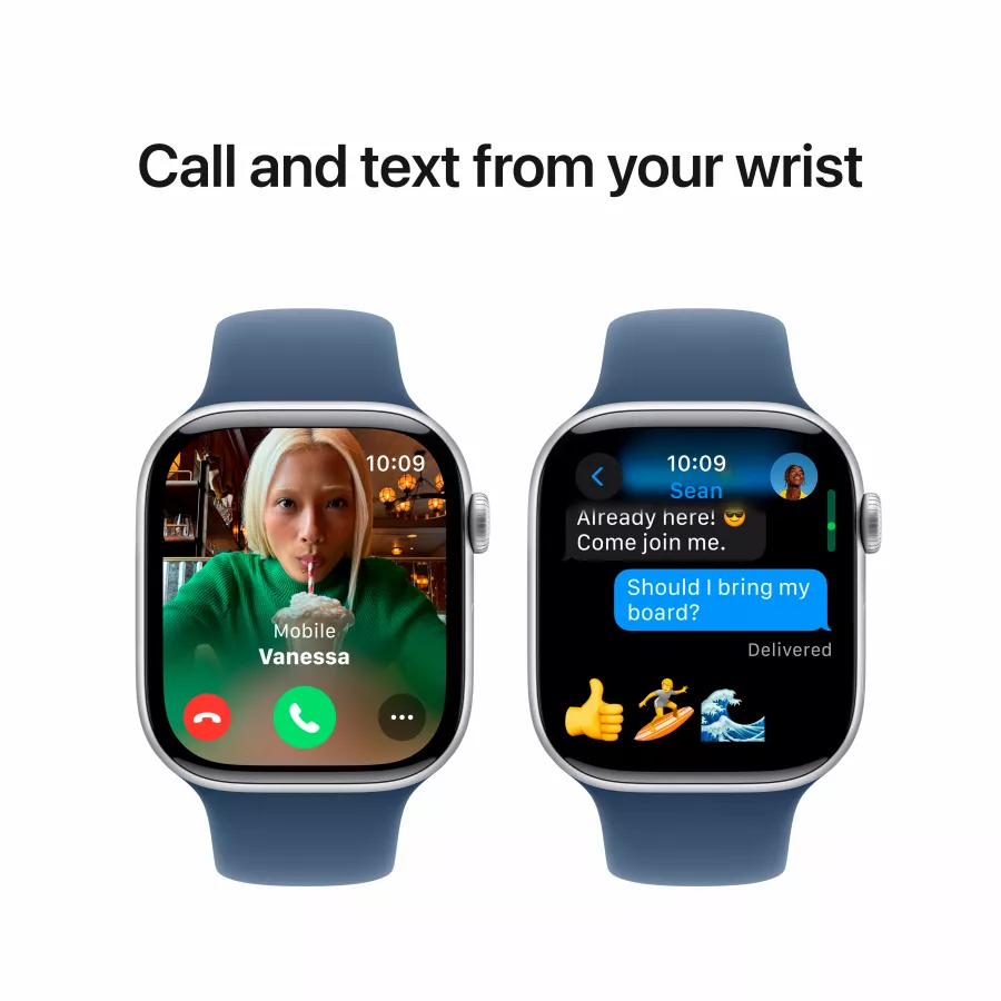 Apple Watch Series 10 GPS, 42mm, Silver, Denim Sport Band, S/M — Image №7