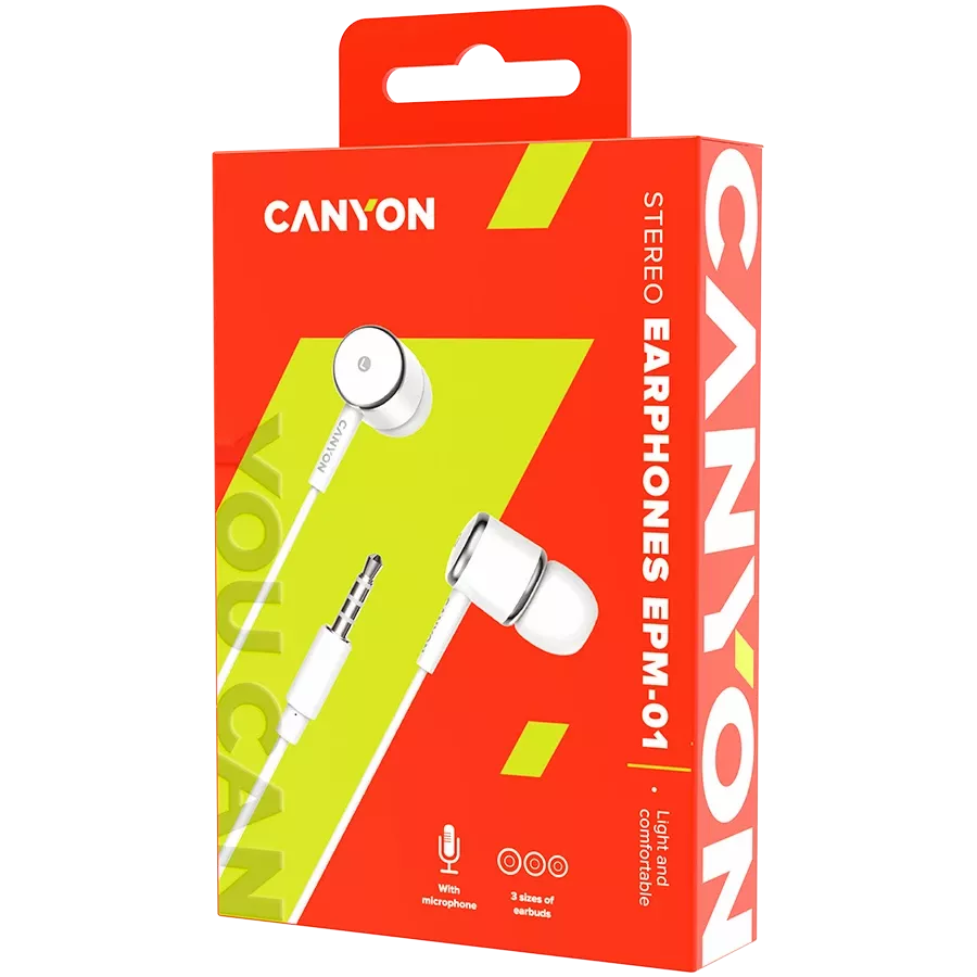 CANYON EPM-01 Дротова навушники, Білий — Зображення №3