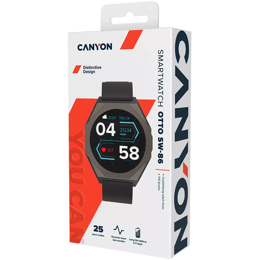 Умные часы Canyon Otto SW-86 (чёрный) — Изображение №7