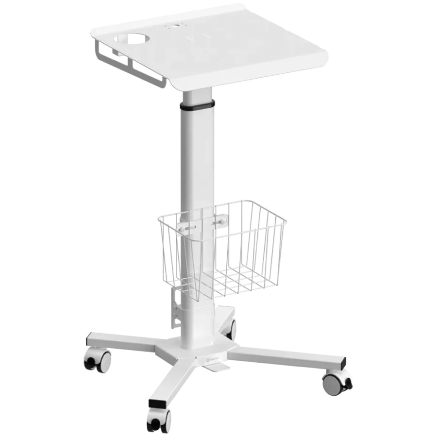 Height-adjustable laptop medical trolley on wheels KRON LMG30, white