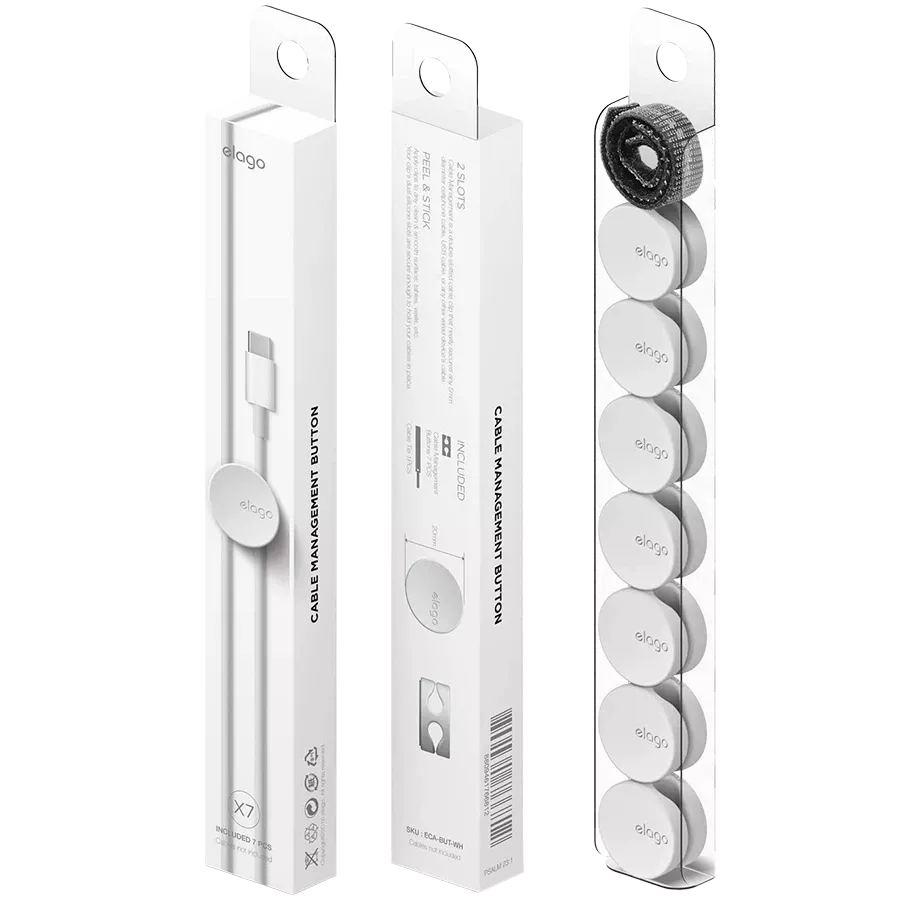 ELAGO , Ақ|АғылшынCable management (7 buttons + Tie)Ағылшын| — image №1