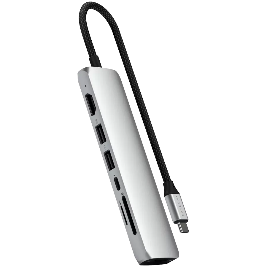 SATECHI  Slim 7 Multiport  Многопортовый адаптер  Серебристый — Изображение №1