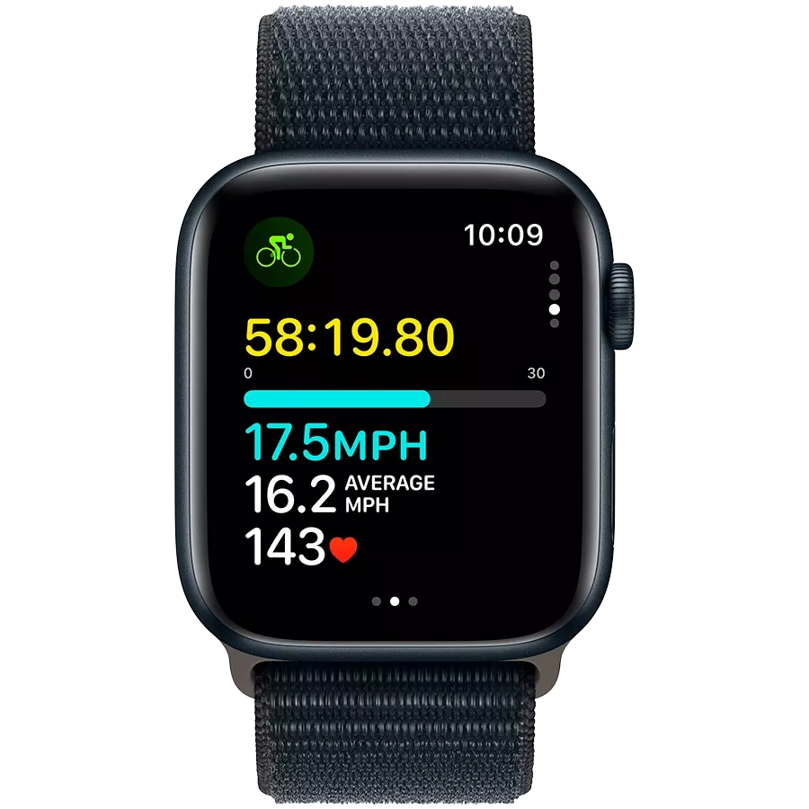 Apple Watch SE GPS Gen.2 (2023)  Спортивный ремешок цвета «тёмная ночь», 44мм, Тёмная ночь — Изображение №6