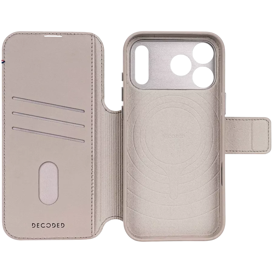 DECODED Wallet Leather Detachable Wallet with MagSafe, Solid Clay for iPhone 17 Pro — Image №4