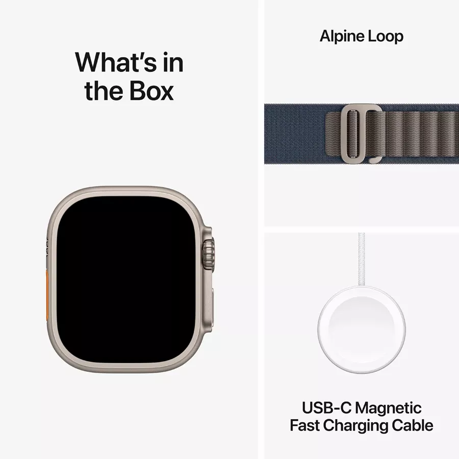 Apple Watch Ultra Series 2 GPS + Cellular  Blue Alpine Loop, Small, 49mm, Natural — Image №9
