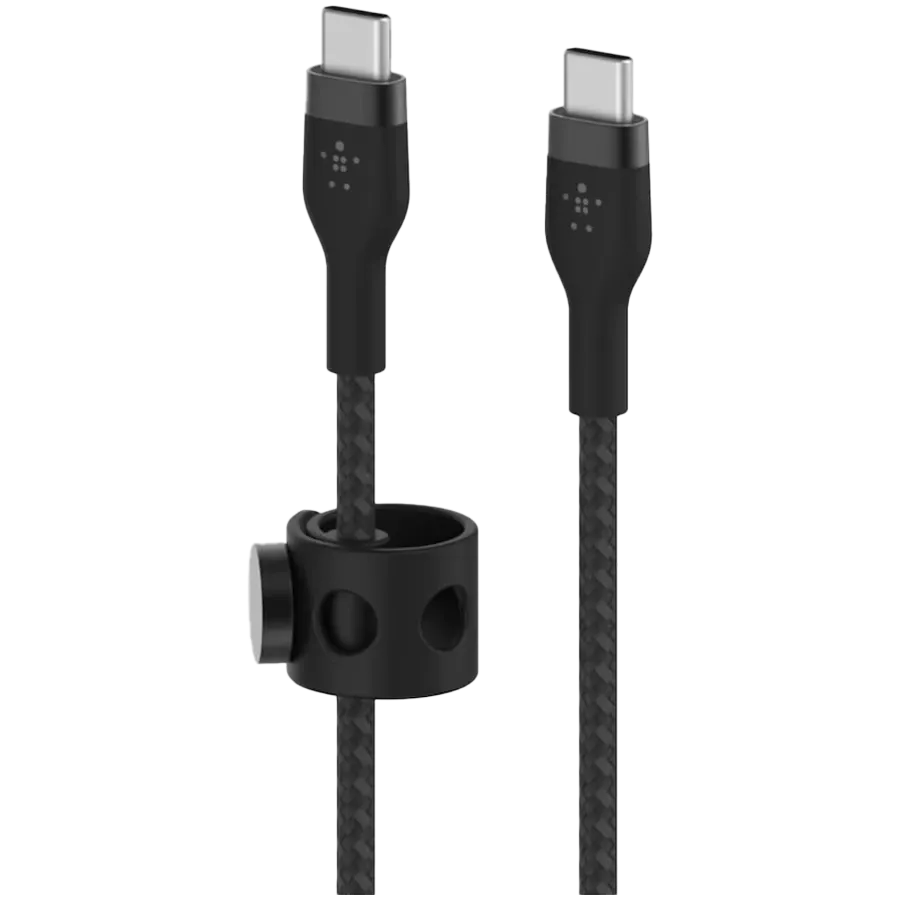 Кабель Belkin USB-C to USB-C 2.0 Braided Silicone 1 м Black (CAB011BT1MBK) — Изображение №1