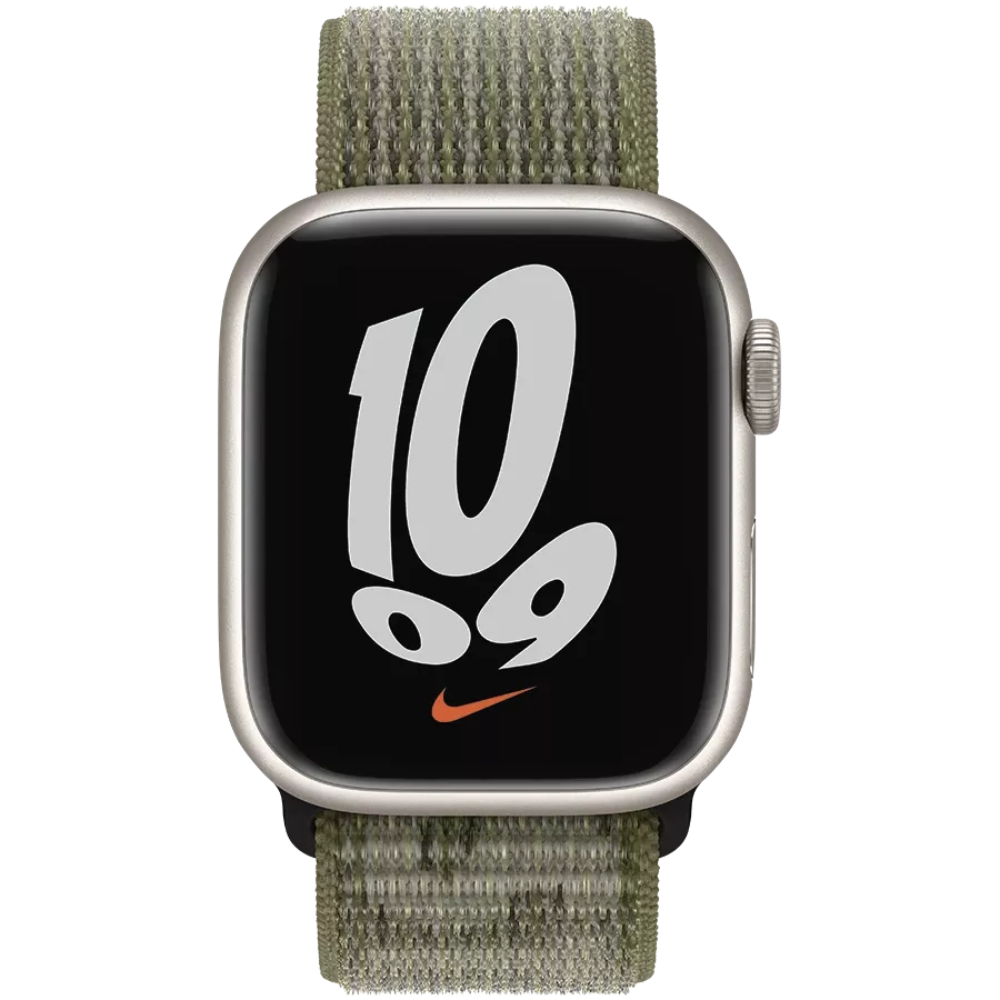 Ремешок APPLE 41мм Nike Sport Loop Sequoia/Pure Platinum — Изображение №3