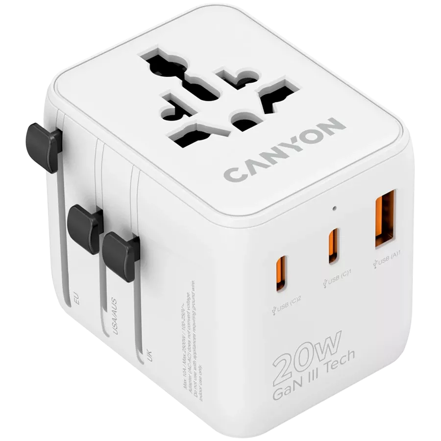 CANYON Power Adapter, 20 W, White — Image №1 CANYON Power Adapter, 20 W, White — Image №1