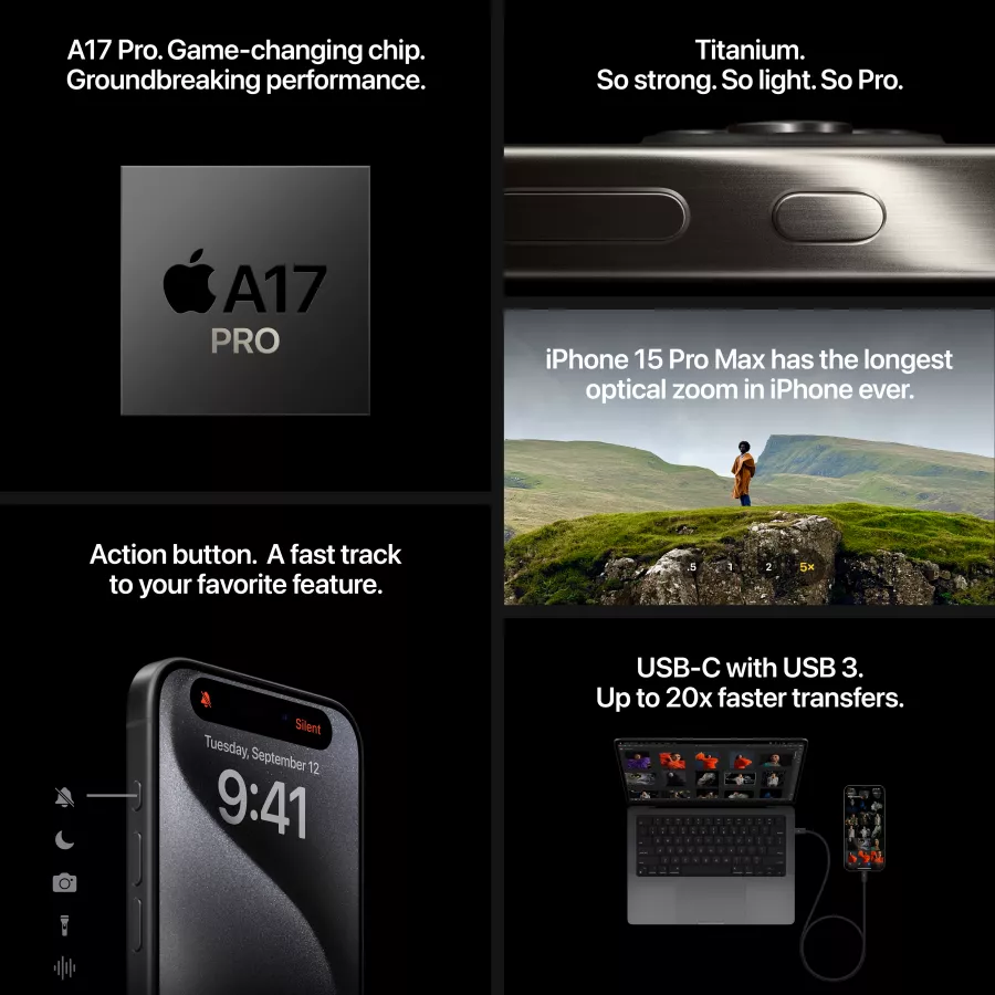 iPhone 15 Pro Max, 512 GB, Black Titanium - buy in Cyprus