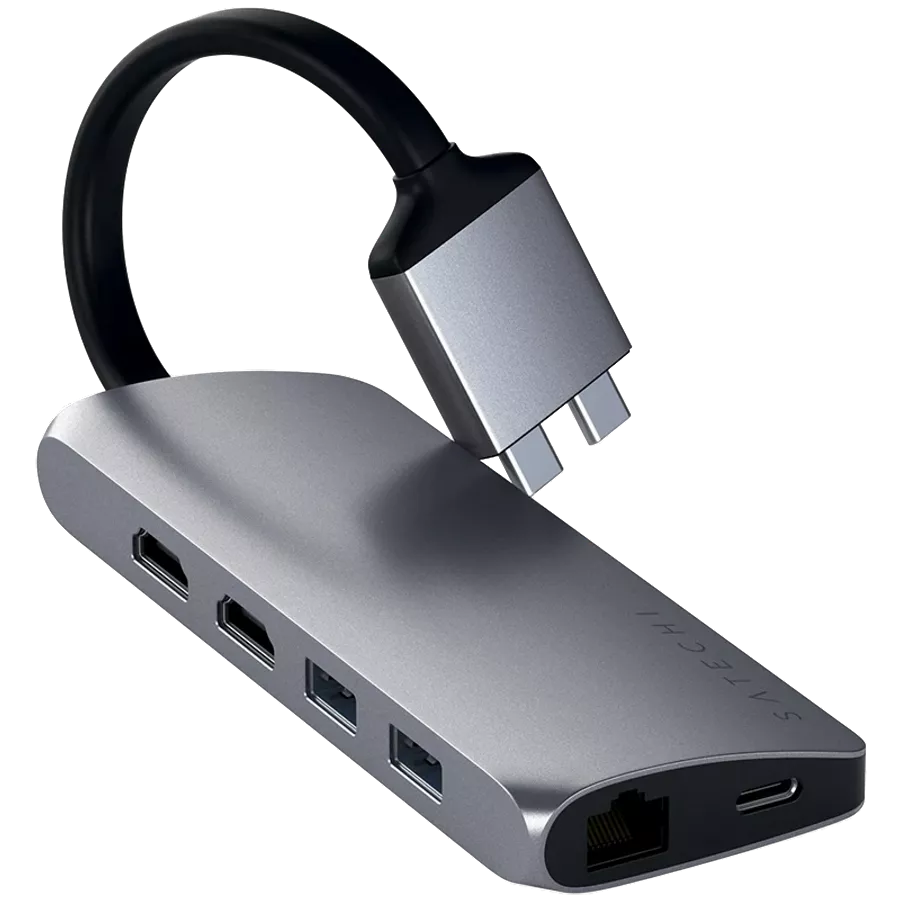 SATECHI  Type-C Dual Multimedia Adapter  Multiport Adapter  Space Gray — Image №2