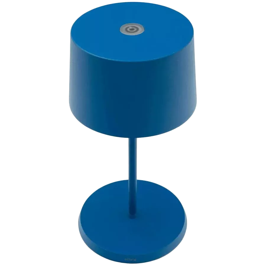 ZAFFERANO OLIVIA PRO MINI TABLE LAMP 110x220mm. MATT CAPRI BLUE 2.2W LED 144/155 lm. — Image №1
