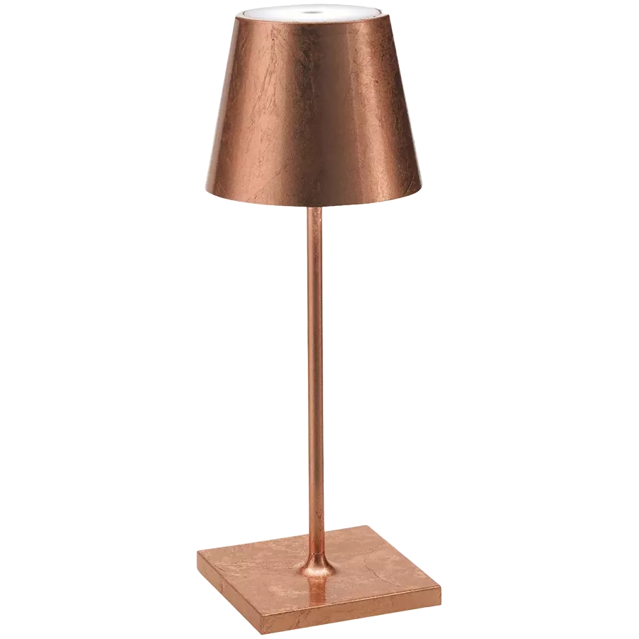 ZAFFERANO POLDINA MINI PRO TABLE LAMP 111x300mm. COPPER LEAF 2.2W LED 185-203lm. — Изображение №1