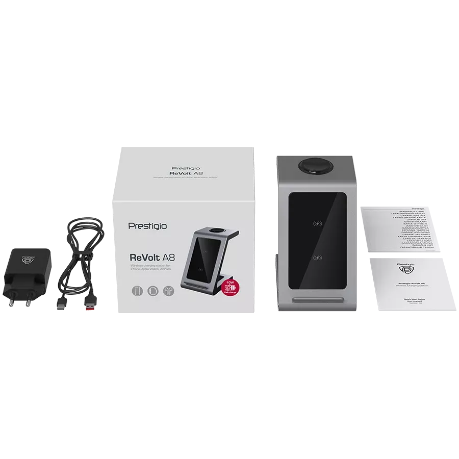 PRESTIGIO ReVolt A8 Ασύρματος φορτιστής, 10 βατ, Γκρι — Εικών №11