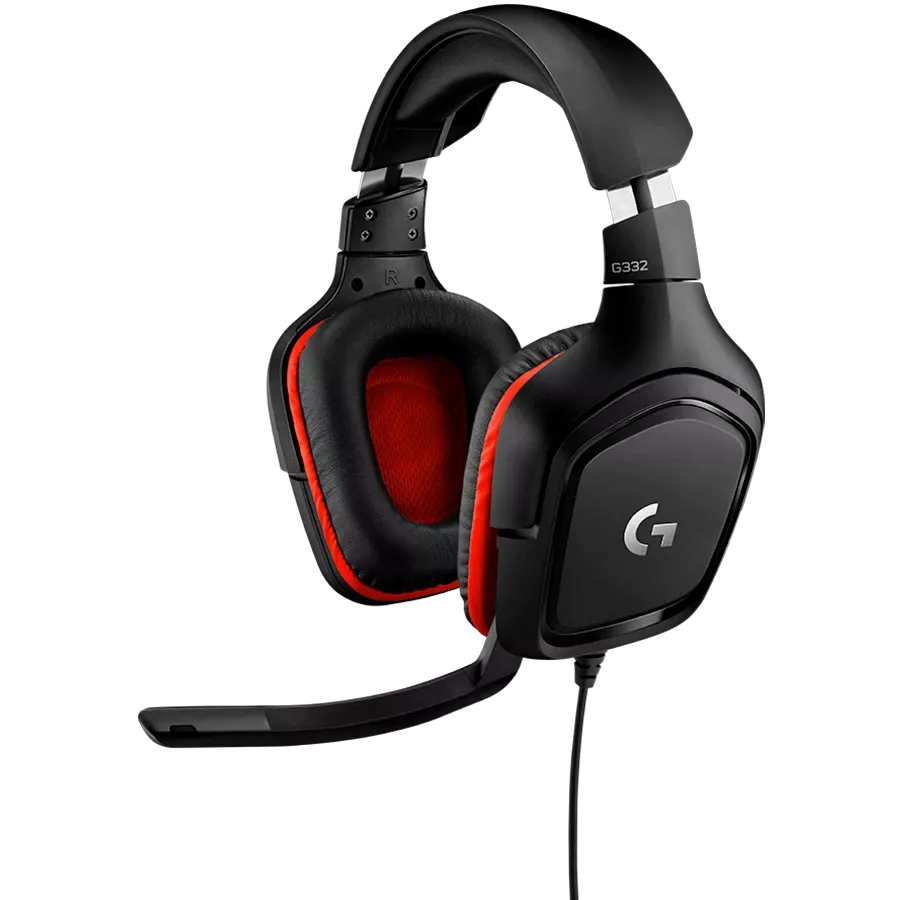 Headset LOGITECH G332 with Microphone, Black/Red — Image №1