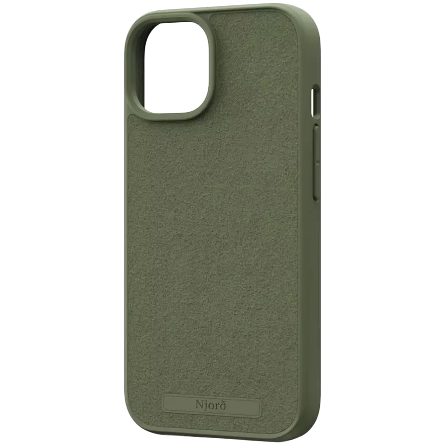 Protective Case NJORD Suede MagSafe with MagSafe Olive for iPhone 15 Pro — Image №1