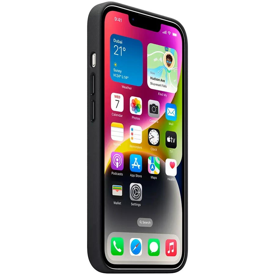 Чехол APPLE Leather Case с MagSafe Тёмная ночь для iPhone 14 — Изображение №3