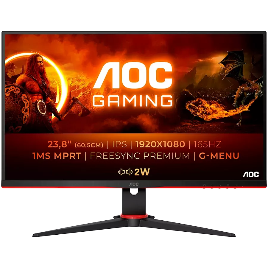 AOC Monitor LCD (23.8", 1920x1080, IPS) Black/Red — Image №1