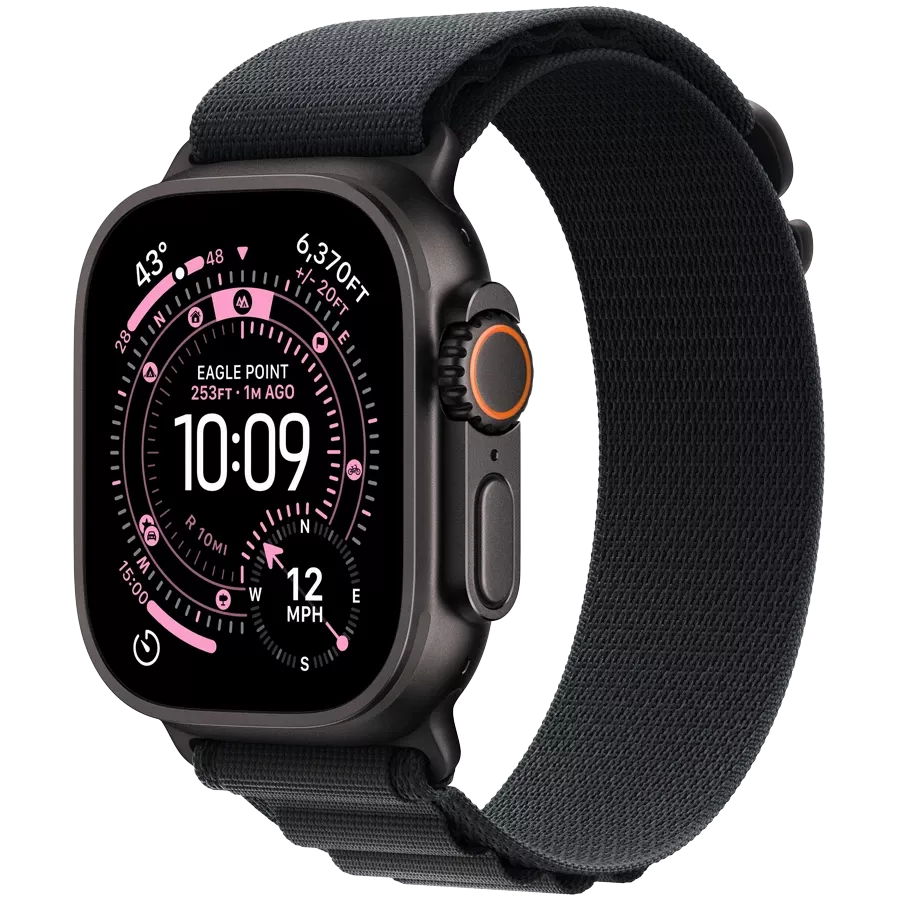 Apple Watch Ultra 3, 49mm, Black, Black Alpine Loop, Small — Image №1